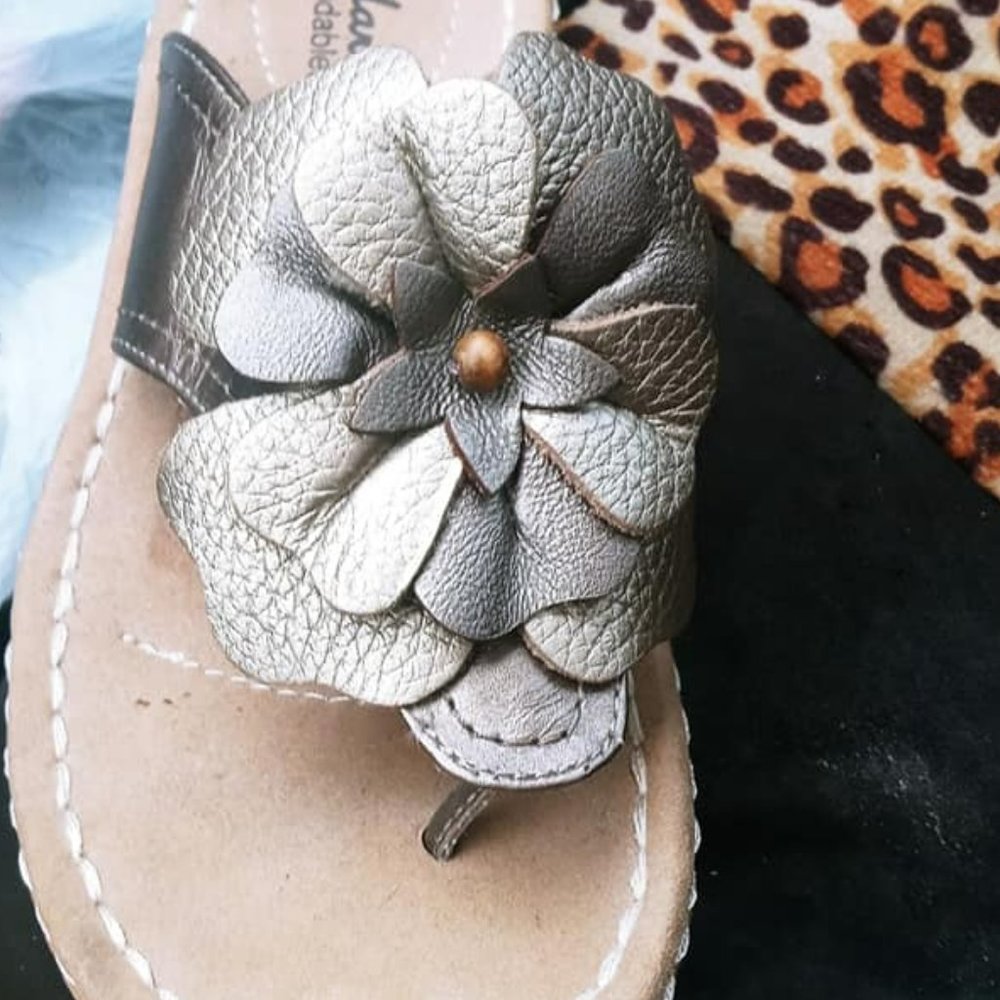 Clarks leather floral detail sandal!  So beautiful and COMFORTABLE!